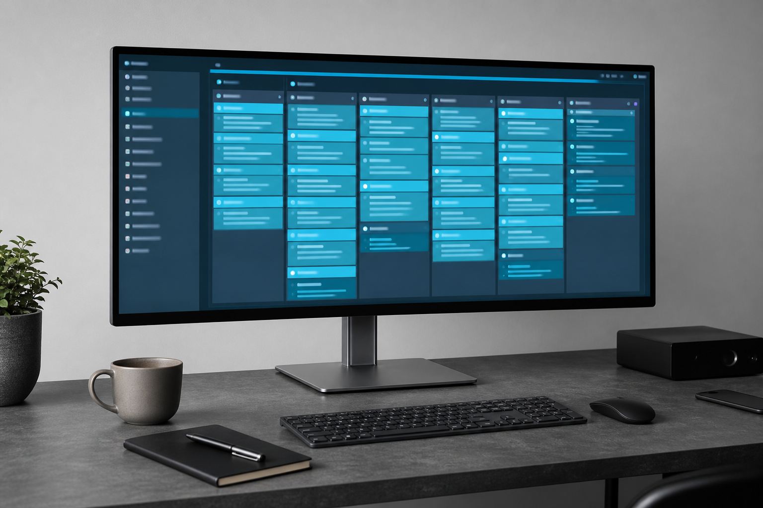 Réunion de travail autour d'un tableau de bord de performance web et de courbes de trafic